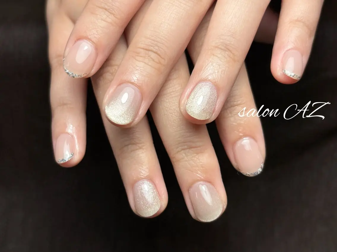 ネイル アートネイル 長さ出し フットネイル フレンチネイル ジェルネイル ハンドネイル salon AZのネイルデザイン