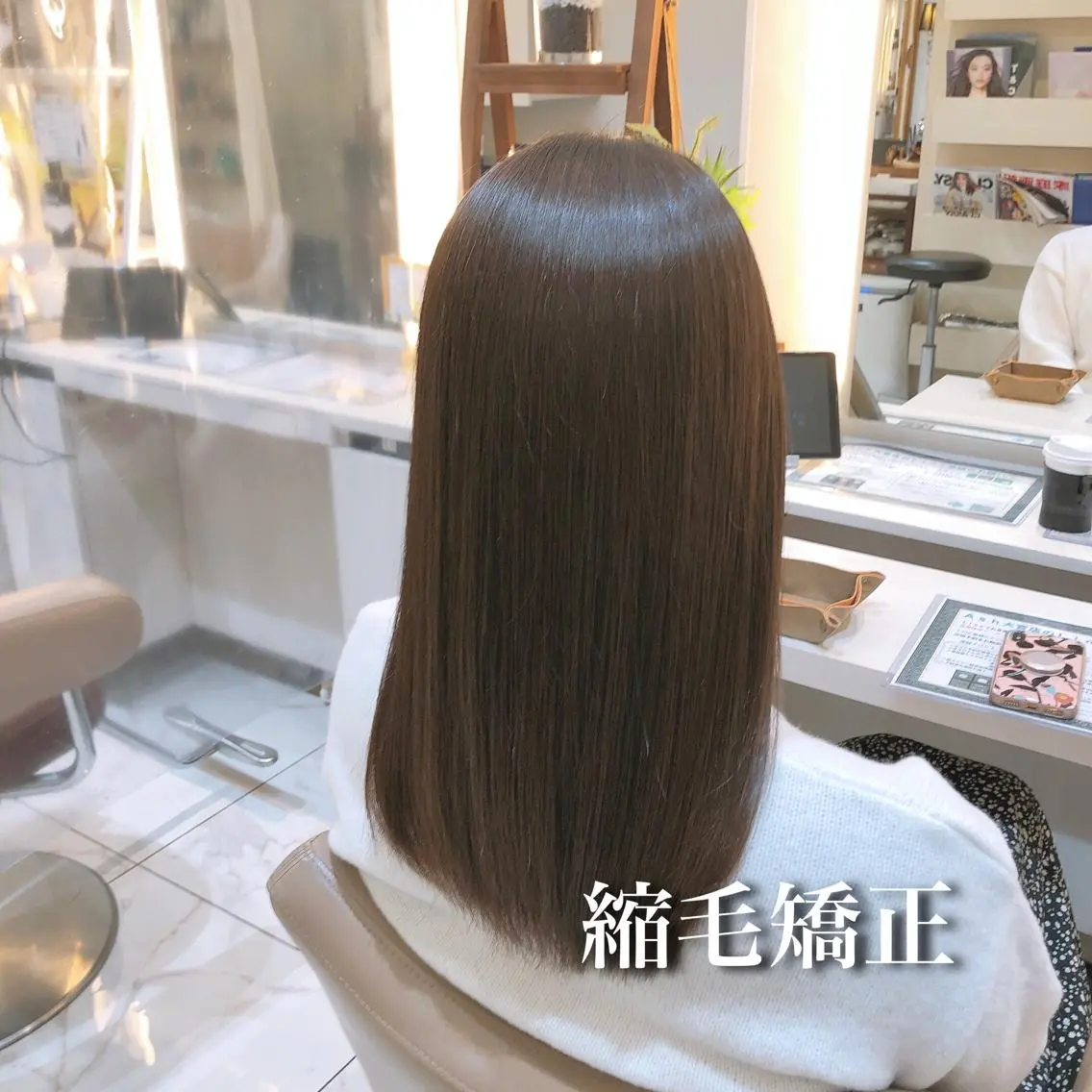 ミディアム パーマ 縮毛矯正 安井　昴 💫ブリーチ縮毛矯正のヘアスタイル