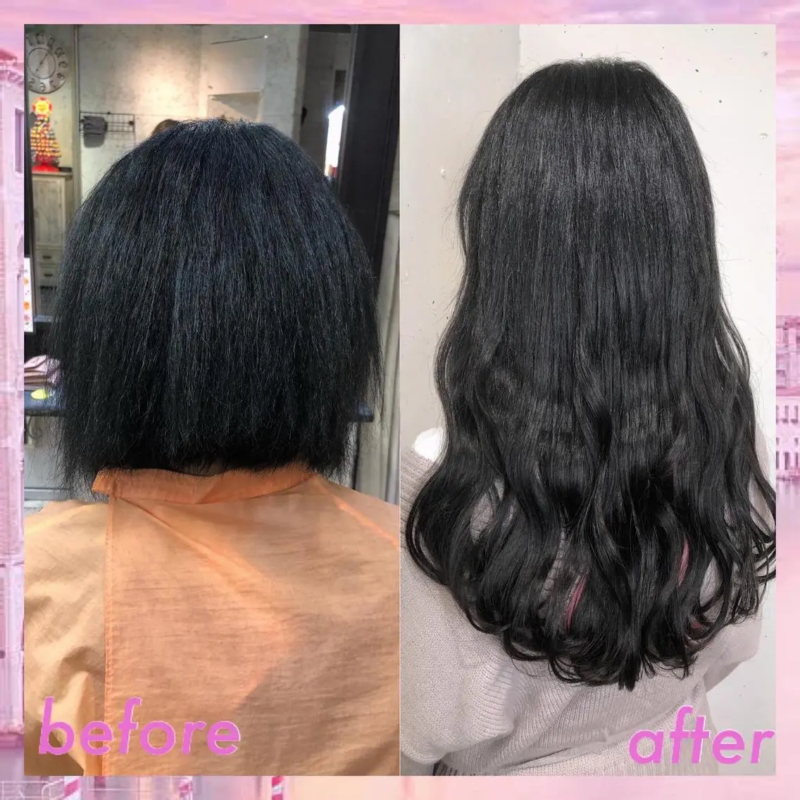 ロング カラー パーマ ヘアアレンジ シールエクステ エクステ カット エクステ ヘアセット 八巻 晴香のヘアスタイル