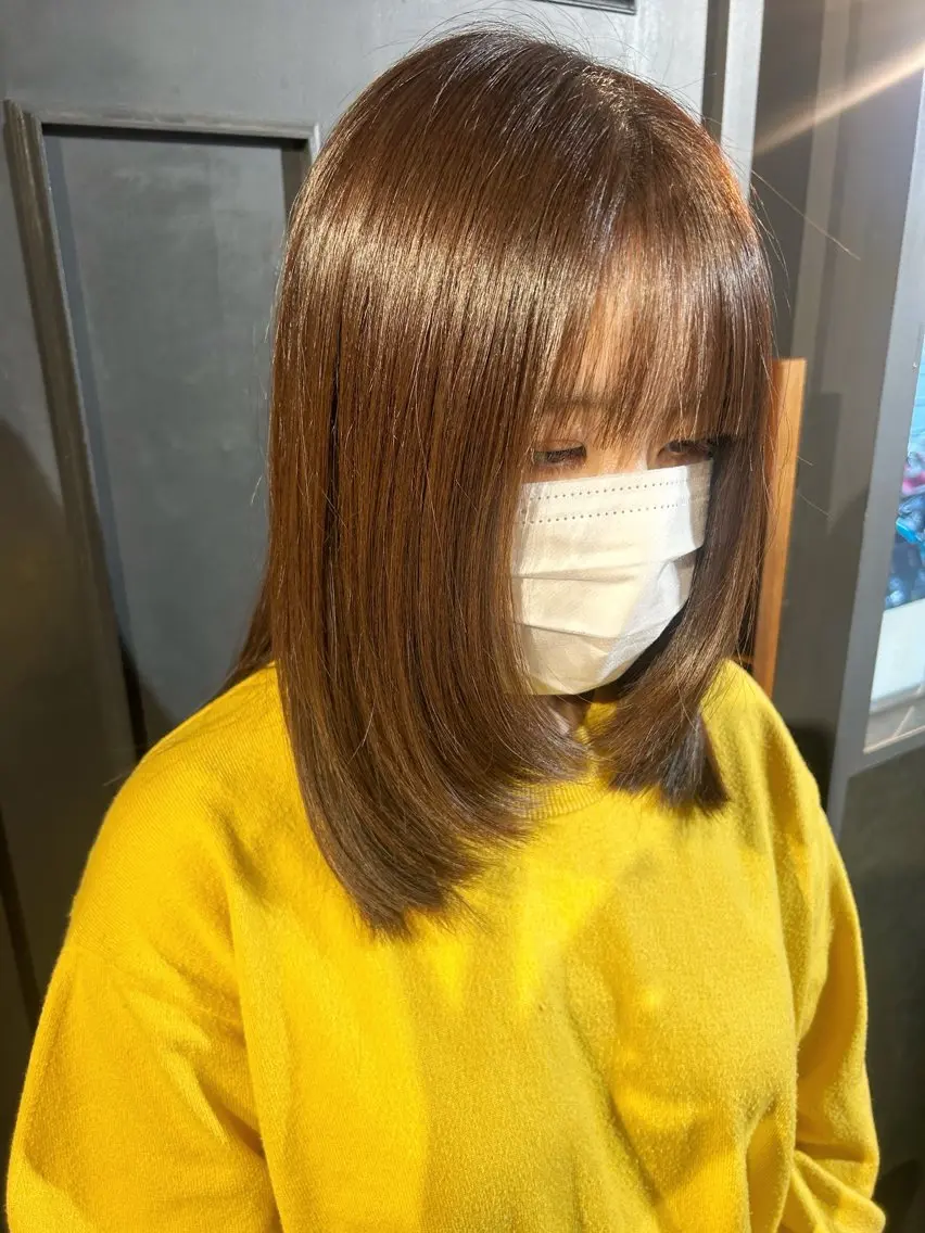 ミディアム カラー ブラウンカラー レイヤーカット みきゆうか🫧 大人可愛い製造機🫧のヘアスタイル