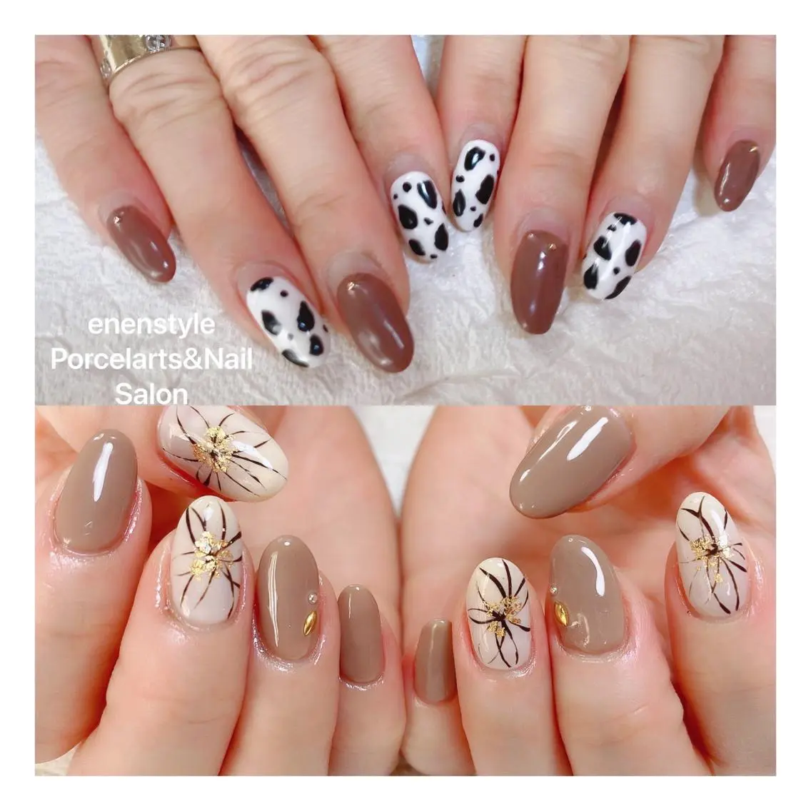 ミディアム ネイル ハンドネイル 🐾enen style 🐾のネイルデザイン