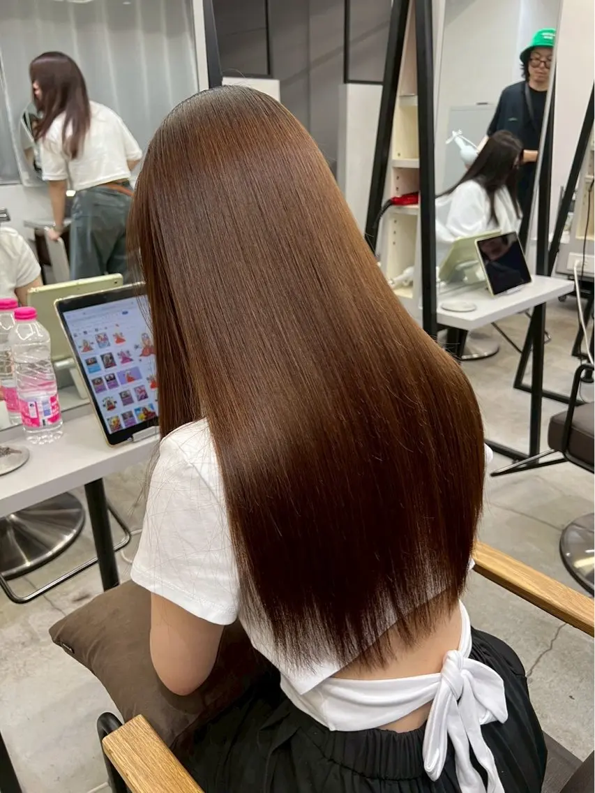ロング パーマ 縮毛矯正 ハイトーンカラー が絶対可愛い✨泰聖✨のヘアスタイル