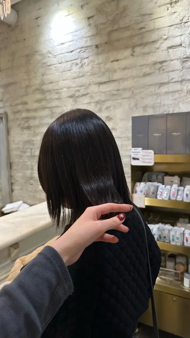ミディアム 縮毛矯正 ミタムラ ユナのヘアスタイル