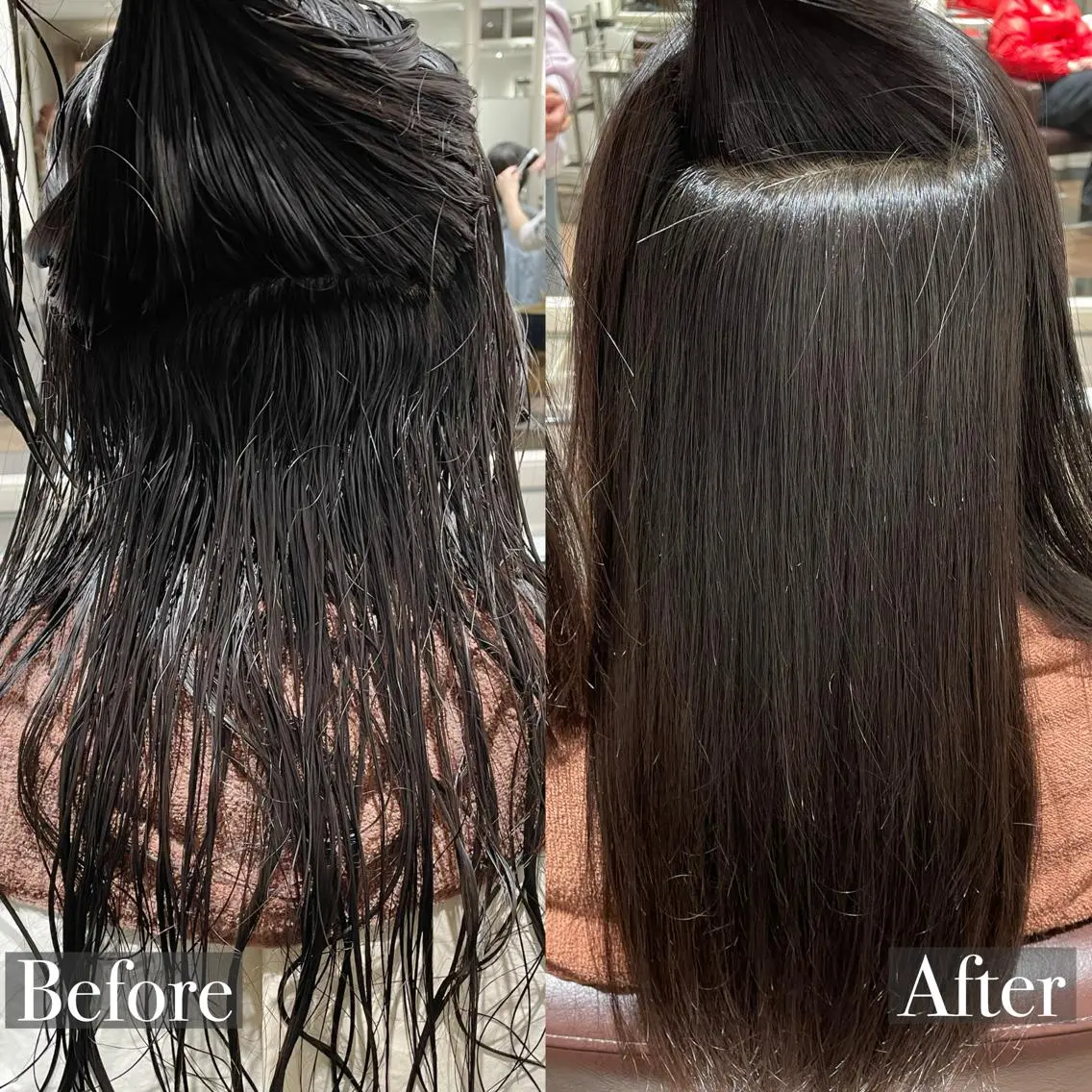 ロング パーマ ストレートパーマ ひなた あゆみのヘアスタイル