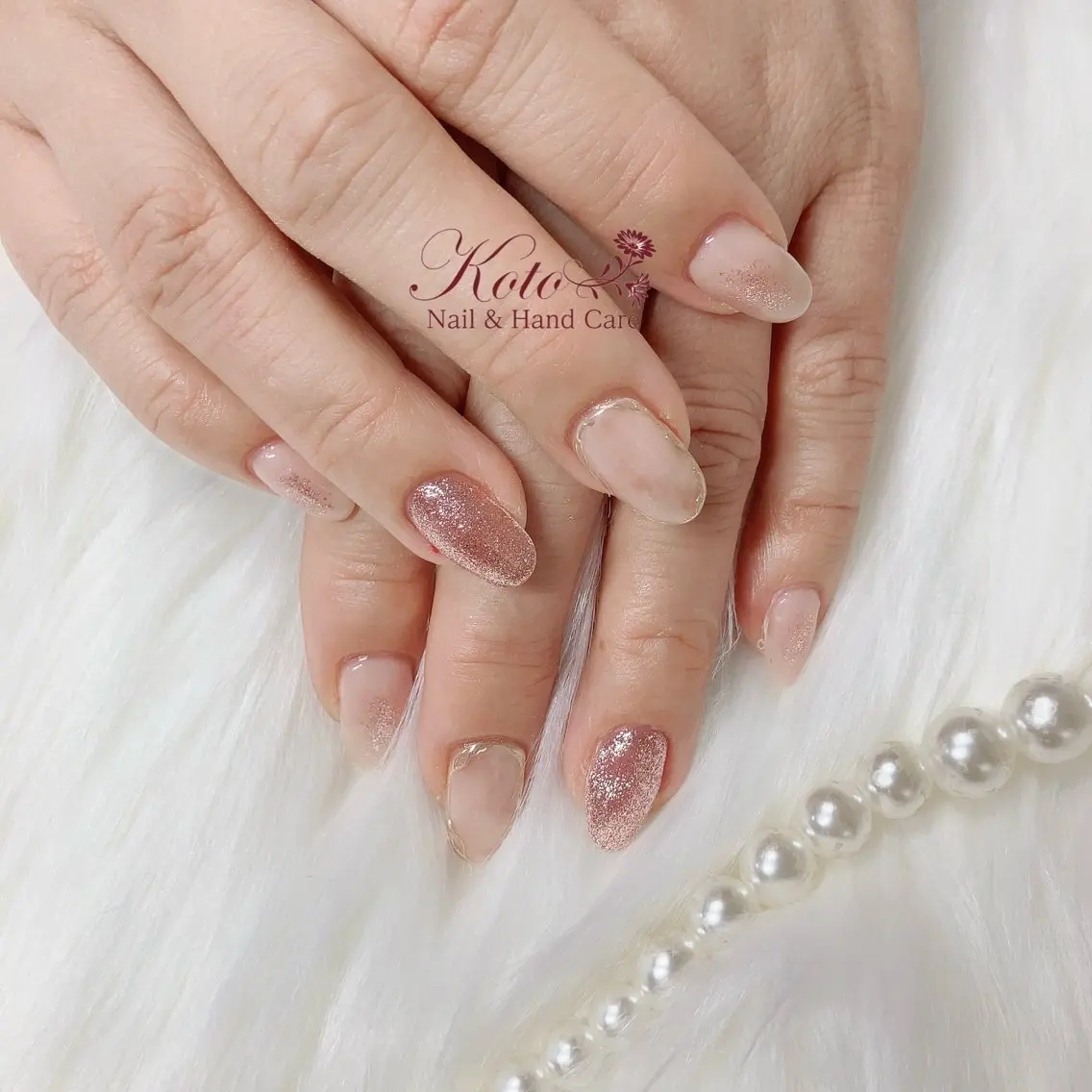 ネイル 長さ出し ジェルネイル 持ち込み ニュアンスネイル 赤色 ハンドネイル Nail Salon KOTOのネイルデザイン