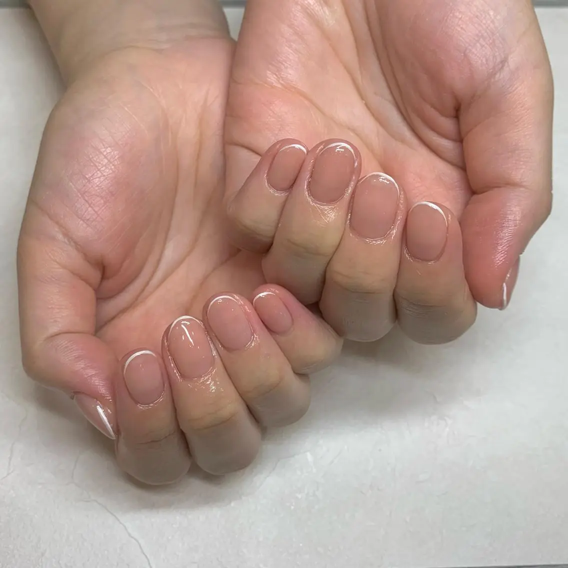 ネイル フレンチネイル ピンク ピンクベージュ SOARE TADAのネイルデザイン
