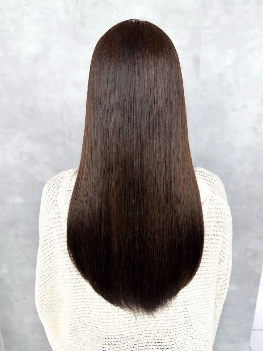 ロング カラー パーマ ブラウンカラー ショコラブラウン 髪質改善 ロング ストレートパーマ カット ヘアカラー 縮毛矯正 天神/メンズ/カラー パーマ【佐々木凌平】のヘアスタイル