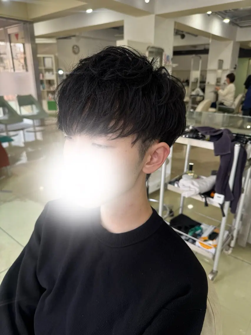 ショート メンズ センターパート マッシュ シースルーマッシュ 刈り上げ カット ✂︎レディース のメンズカット屋さんのヘアスタイル