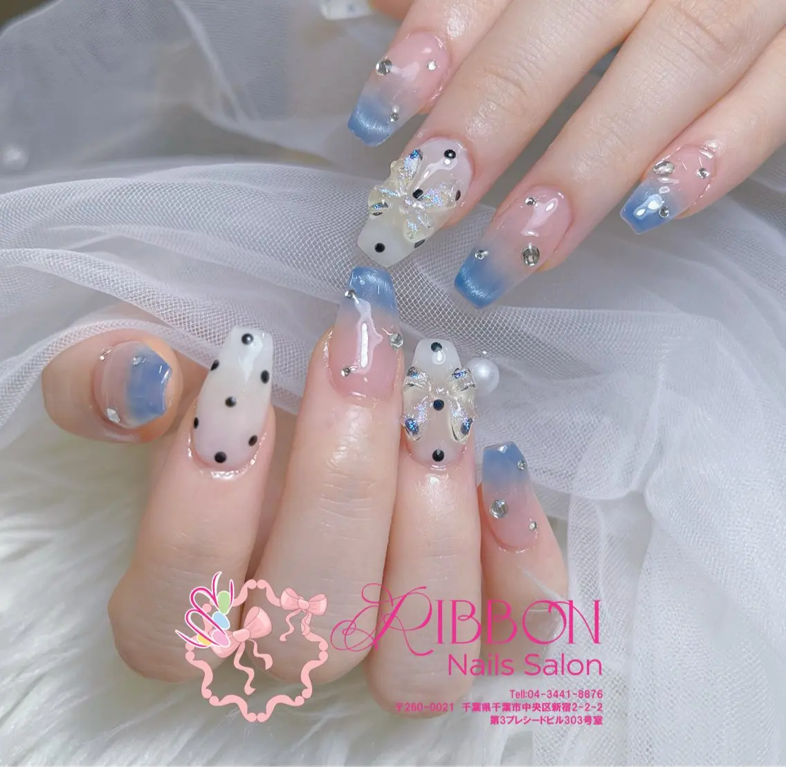 ネイル フットネイル フレンチネイル ジェルネイル マグネットネイル 持ち込み ハンドネイル Ribbonnail salonのネイルデザイン