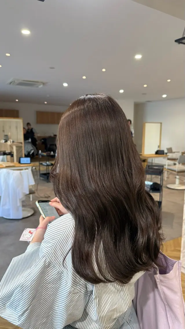 ロング カラー ブラウンカラー ショコラブラウン ダブルカラー ヘアカラー 透明感カラー 【yate'】rinのヘアスタイル