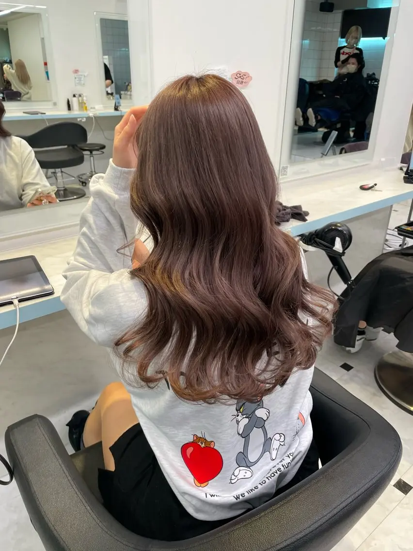 セミロング カラー 【美髪矯正/絹髪】 🎀hinano🎀のヘアスタイル