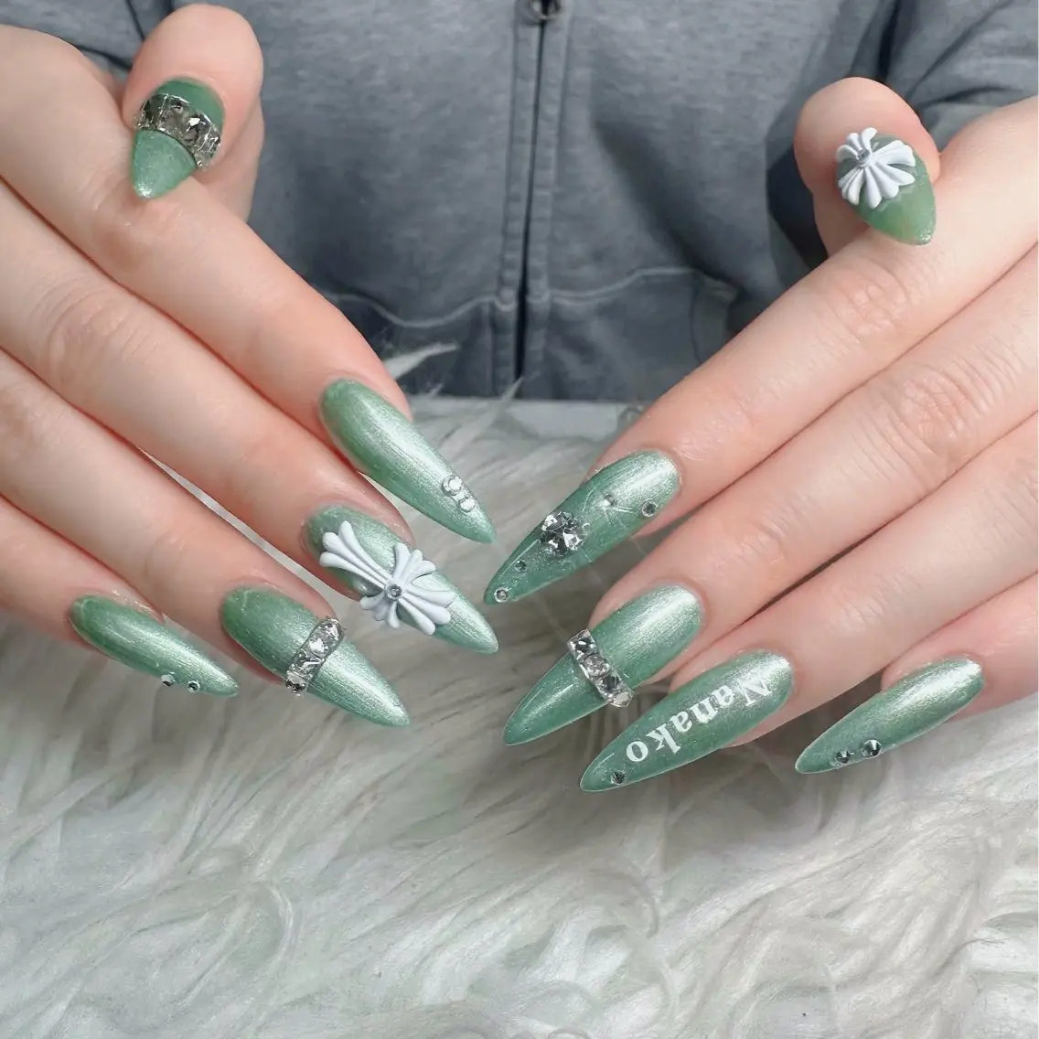 ネイル フットネイル フレンチネイル グラデーション 韓国ネイル ロングネイル ハンドネイル Hani Nail Salonのネイルデザイン
