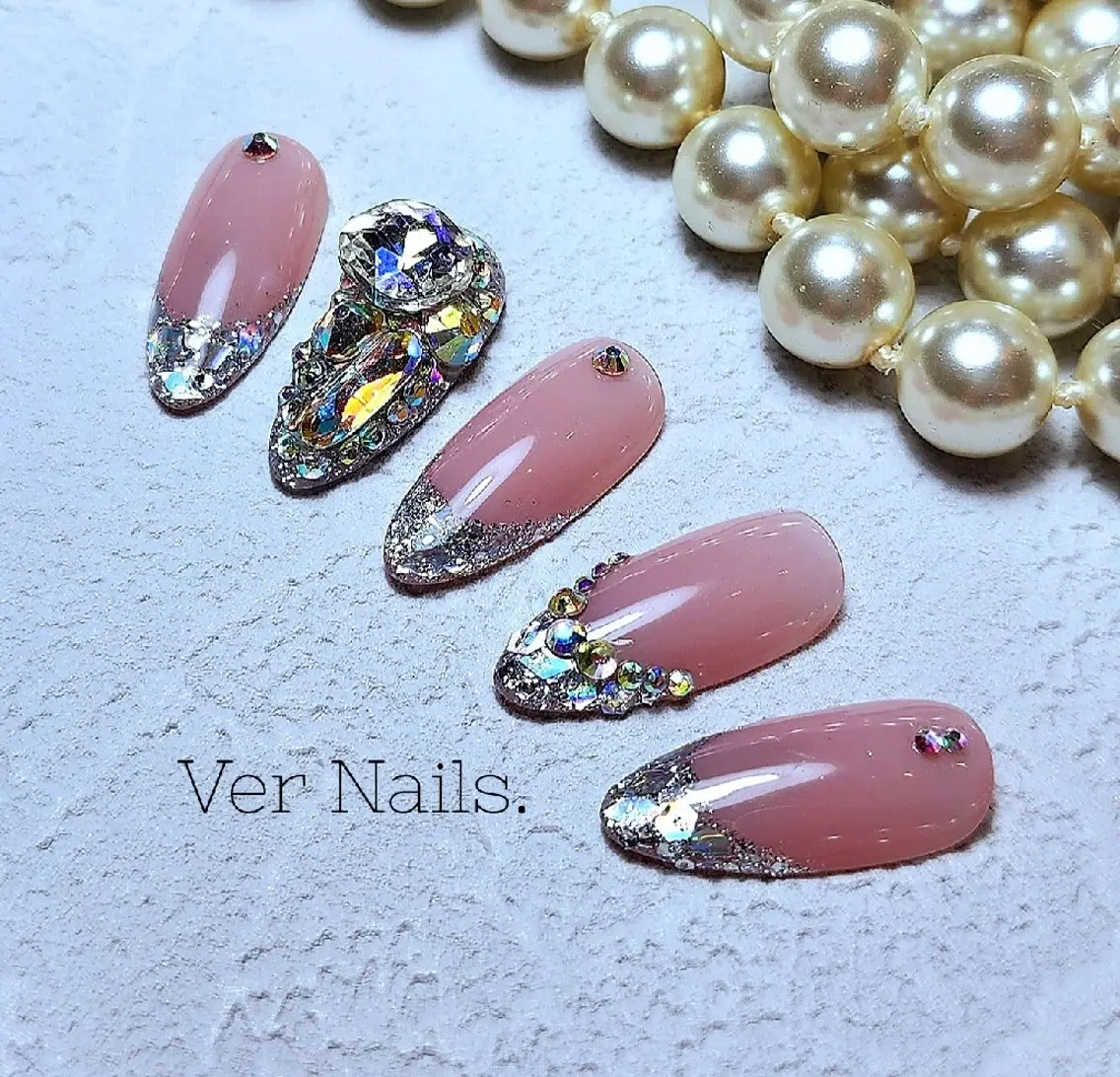 ネイル フレンチネイル ガラスフレンチ ハンドネイル Ver  Nails.のその他イメージ