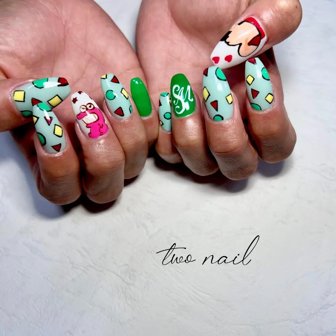 ネイル アートネイル フットネイル ハート ニュアンスネイル ホワイト two nailのネイルデザイン