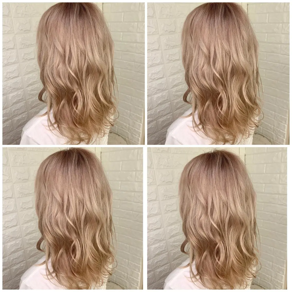 セミロング カラー ベージュカラー 透明感カラー グラデーションカラー ピンクカラー ピンクベージュ ヘアカラー トリートメント ハイトーン/ブリーチ 山崎　悠次のヘアスタイル