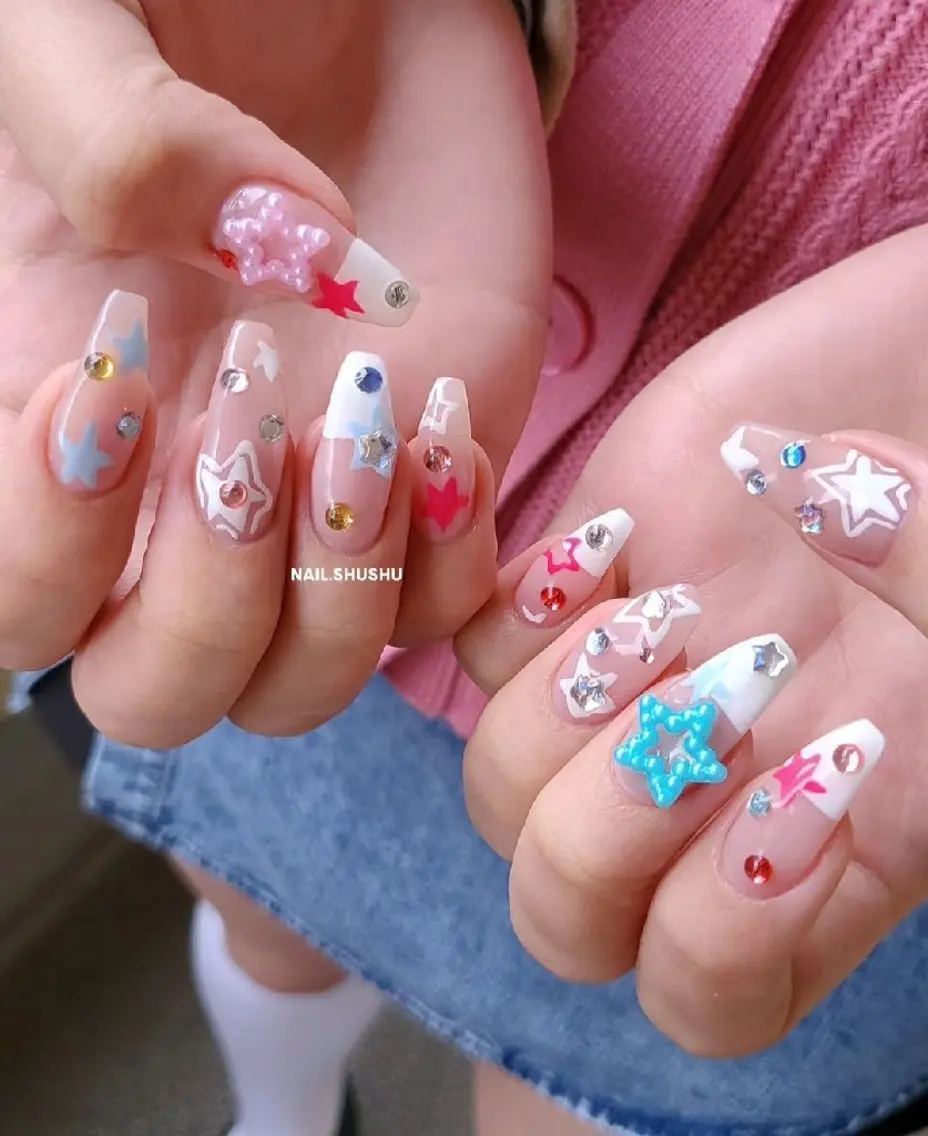 ネイル 持ち込み ニュアンスネイル ワンカラーネイル シンプルネイル 春ネイル ハンドネイル 3dパーツ/流行り 👧shushu❤️のネイルデザイン