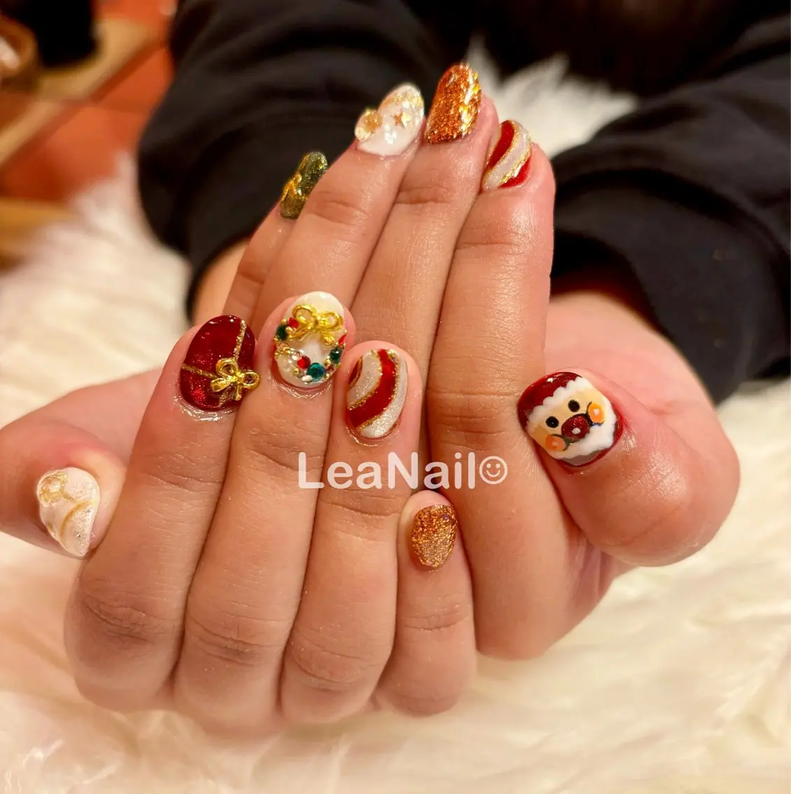 ネイル 持ち込み 冬ネイル クリスマス Lea Nailのネイルデザイン