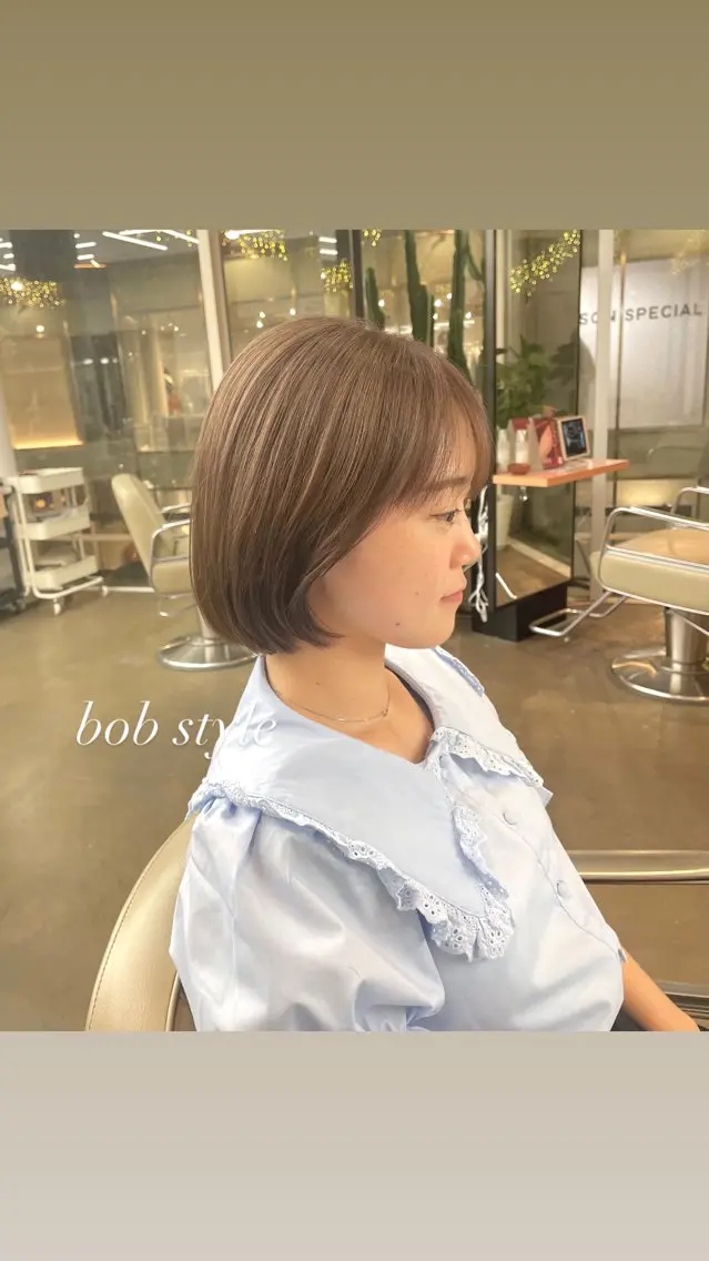 ショート ボブ カット トリートメント ヘアセット ♡レイヤーボブ パーマ/うらら♡のヘアスタイル