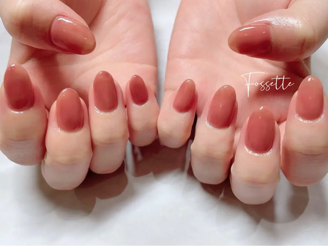 ネイル オフィスネイル ワンカラーネイル シンプルネイル 冬ネイル ハンドネイル nailsalon Fossetteのネイルデザイン