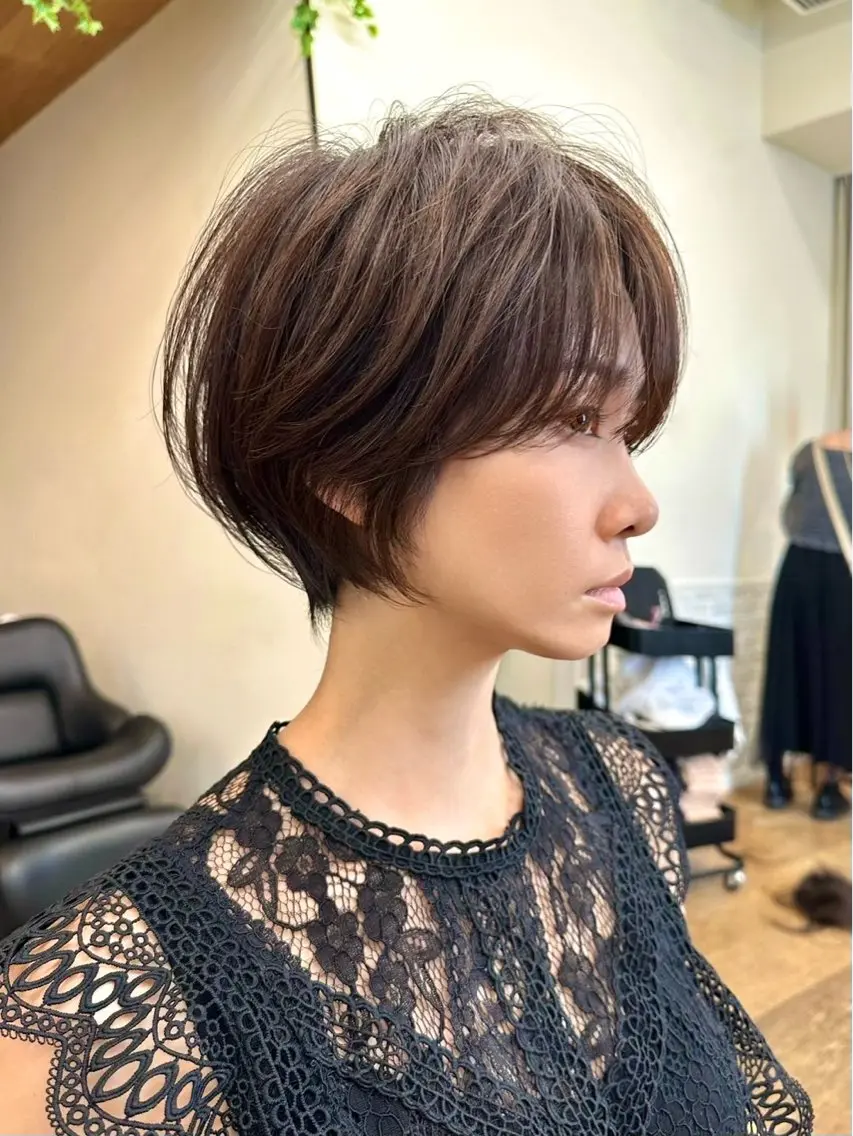 ショート カラー 似合わせカット ショートヘア カット ヘアカラー お悩み解決ショート/ 似合わせカット/といのヘアスタイル