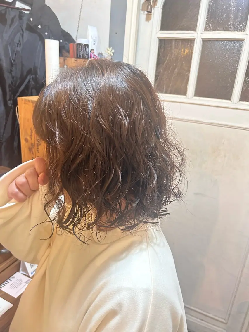 ショート パーマ カット パーマ トリートメント 清水千優/パーマ/ メンズパーマのヘアスタイル