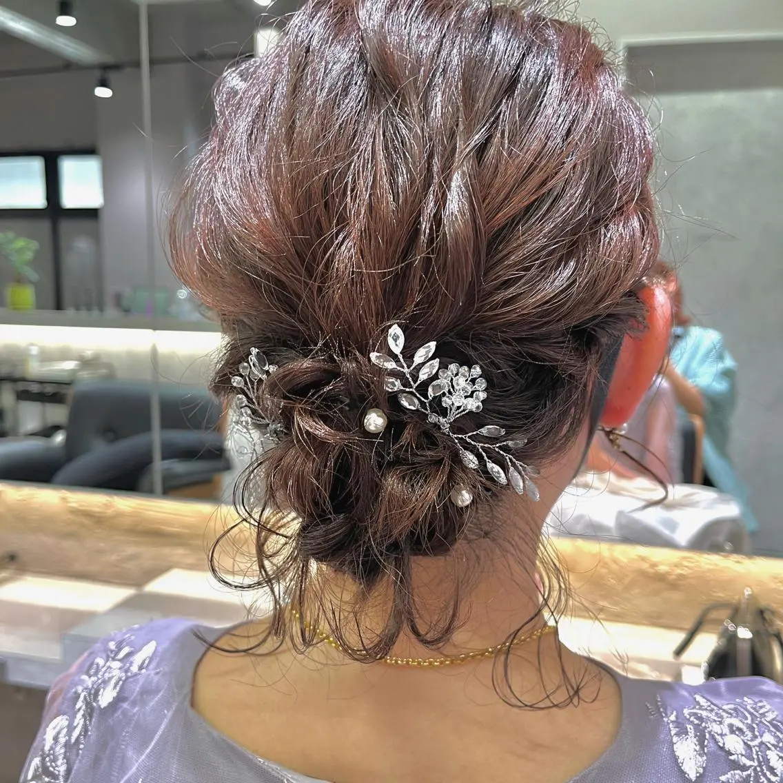 ミディアム ヘアセット 荒川 ひなの 新川崎のヘアスタイル