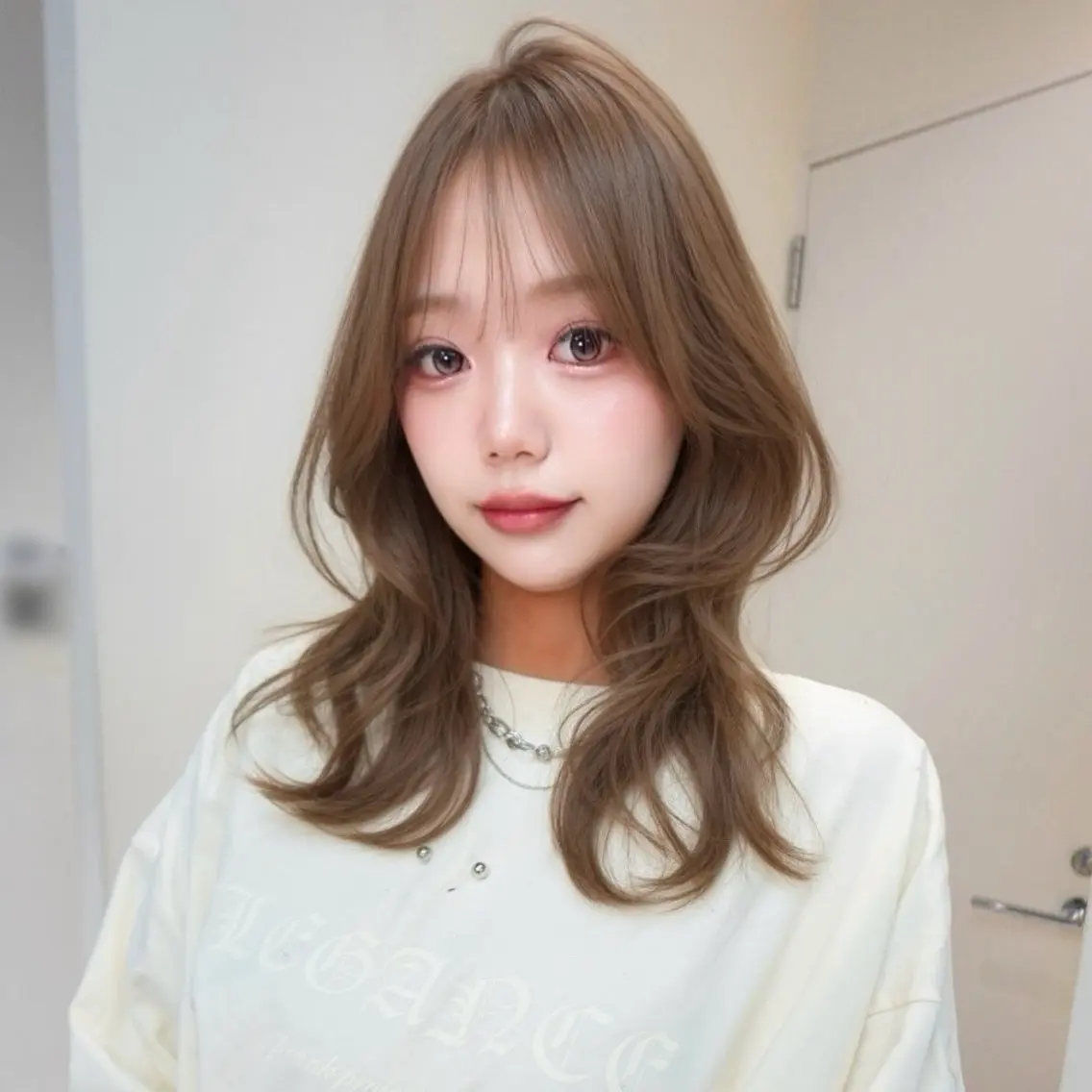 ミディアム カラー ミディアムレイヤー ベージュカラー ブリーチ ブラウンカラー ダブルカラー カット ヘアカラー トリートメント 🎀𝑆𝐴𝑅𝐴 /レイヤーカット🎀のヘアスタイル