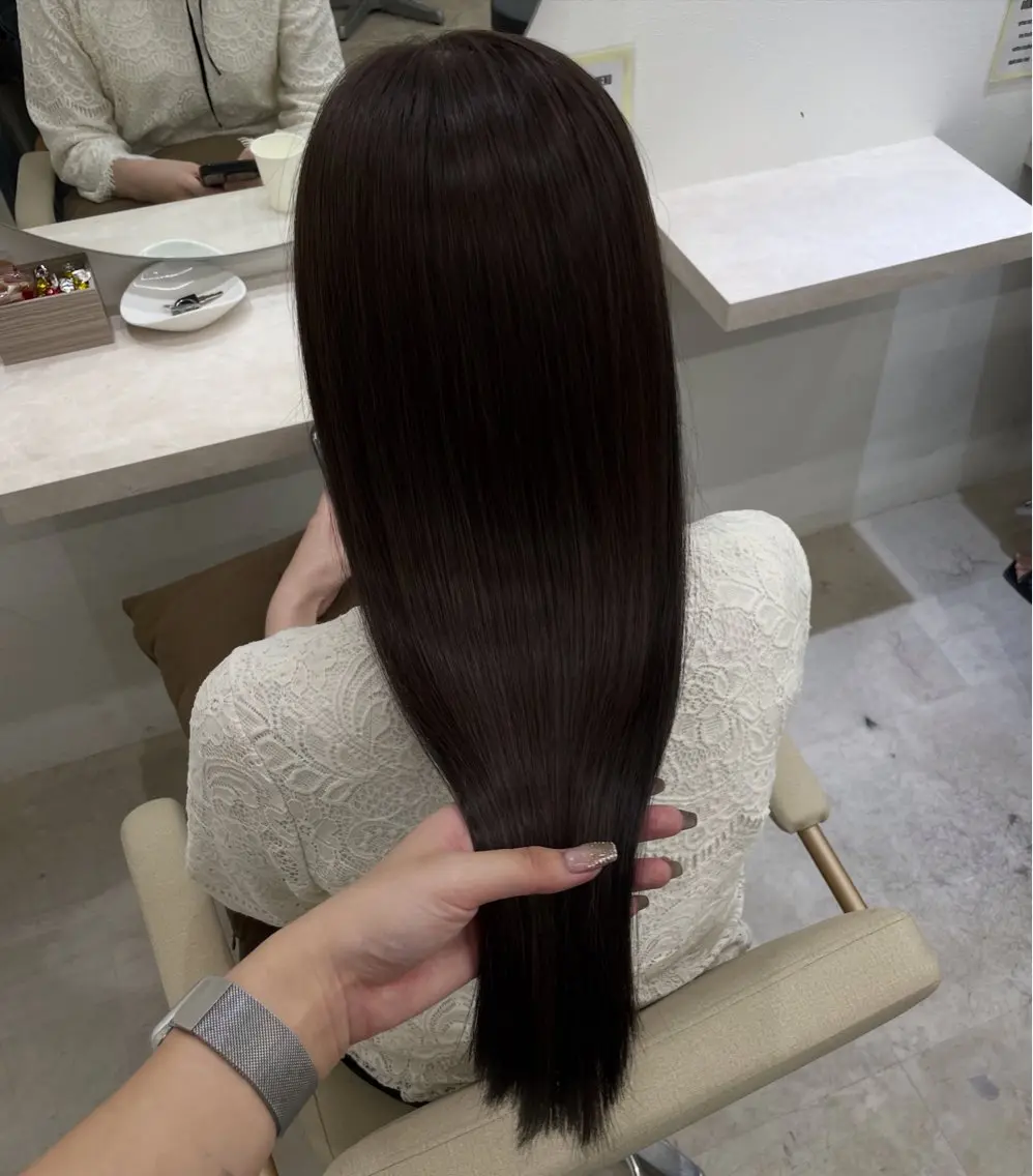 ロング カラー カット ヘアカラー トリートメント 酸性縮毛矯正 梅田茶屋町 Juriのヘアスタイル