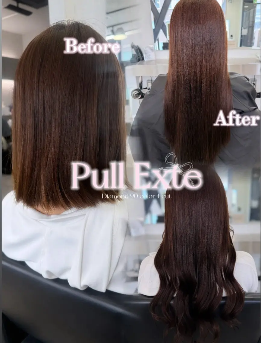 ロング 切りっぱなしボブ プルエクステ ボブ エクステ レイヤーカット エクステ 🖤西嶋 桃花🖤 エクステ/レイヤーのヘアスタイル
