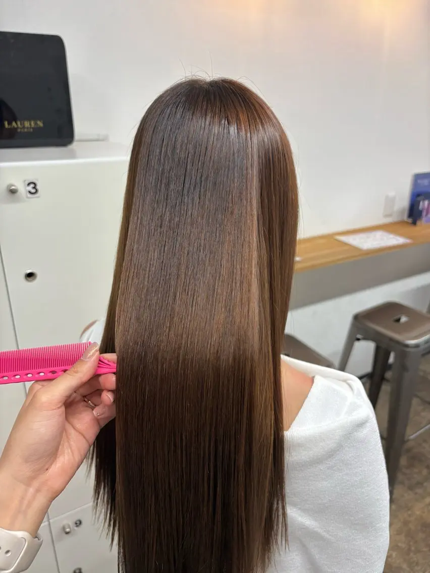 ロング 髪質改善 カット 縮毛矯正 トリートメント sol Amiのヘアスタイル