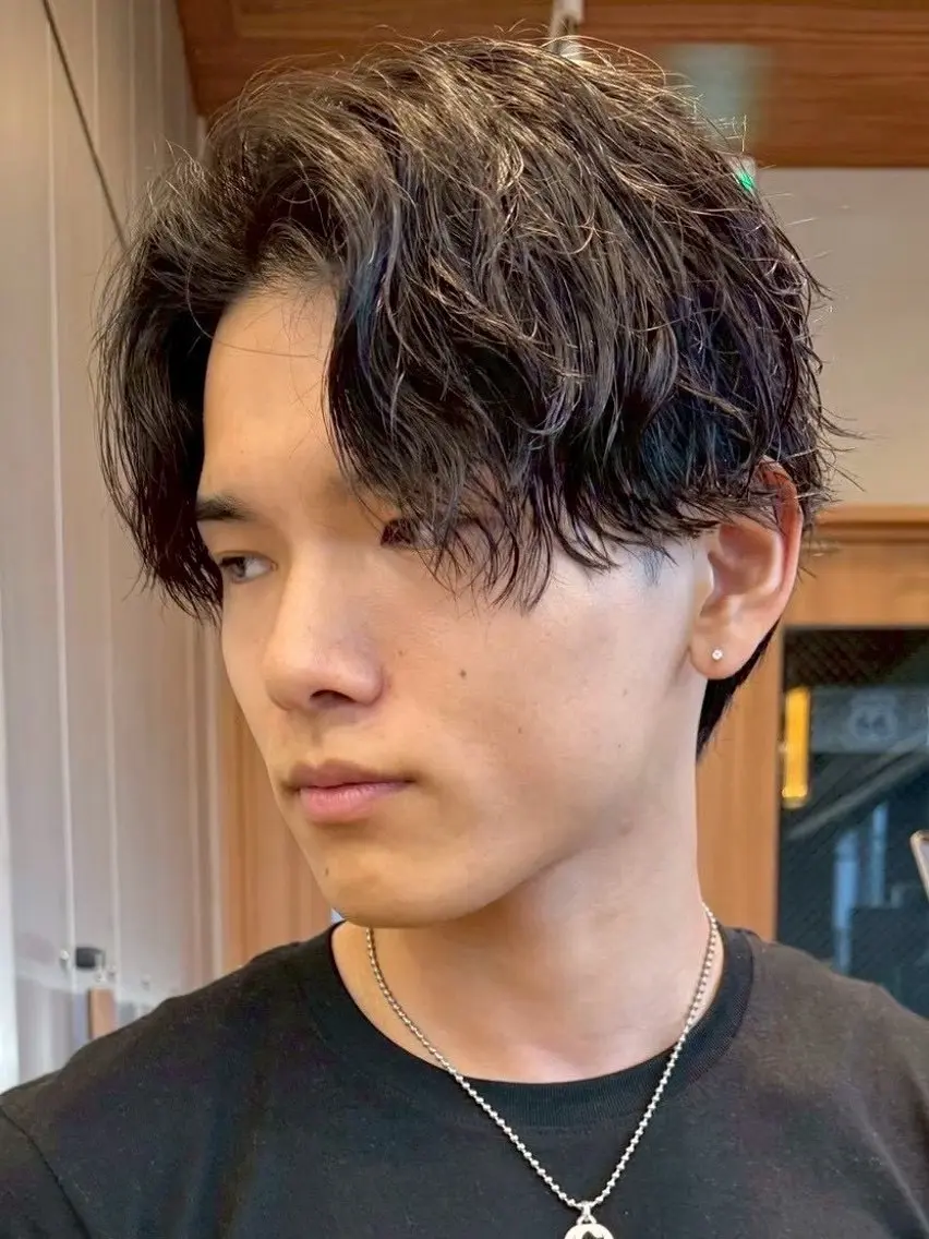 パーマ メンズ カット パーマ 岸田 和樹のヘアスタイル