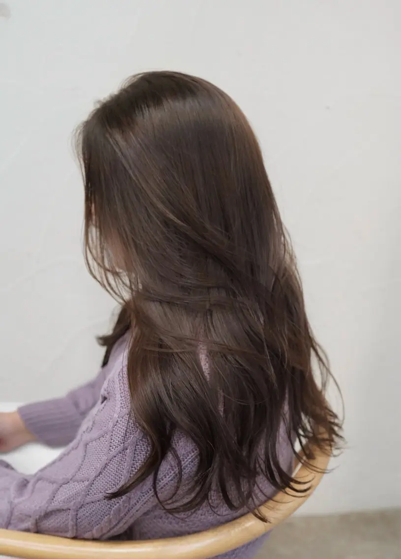 ロング カラー ベージュカラー ミルクティーベージュ ヘアカラー トリートメント 透けヘア/艶ベージュ ヘアセット/nagiのヘアスタイル