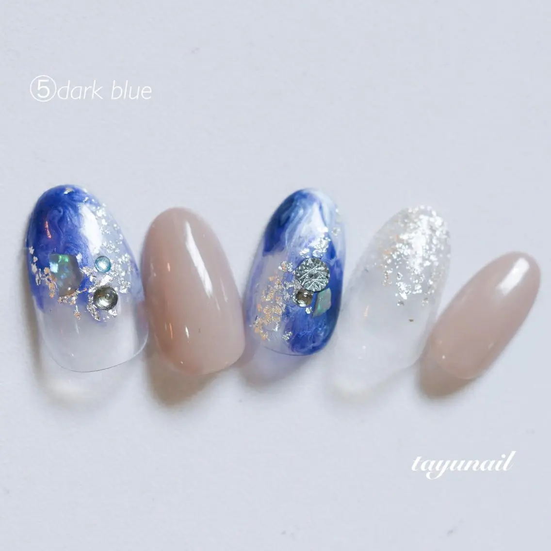 ネイル アートネイル ブルー フットネイル ジェルネイル ニュアンスネイル ネイルサロン 【たゆnail】のネイルデザイン