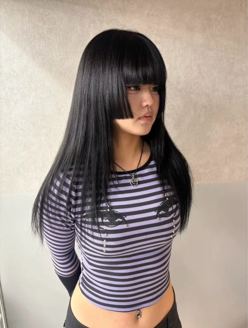ロング ハッシュカット ハイレイヤー レイヤーカット カット Yuta✂︎ 韓国レイヤー🪽のヘアスタイル