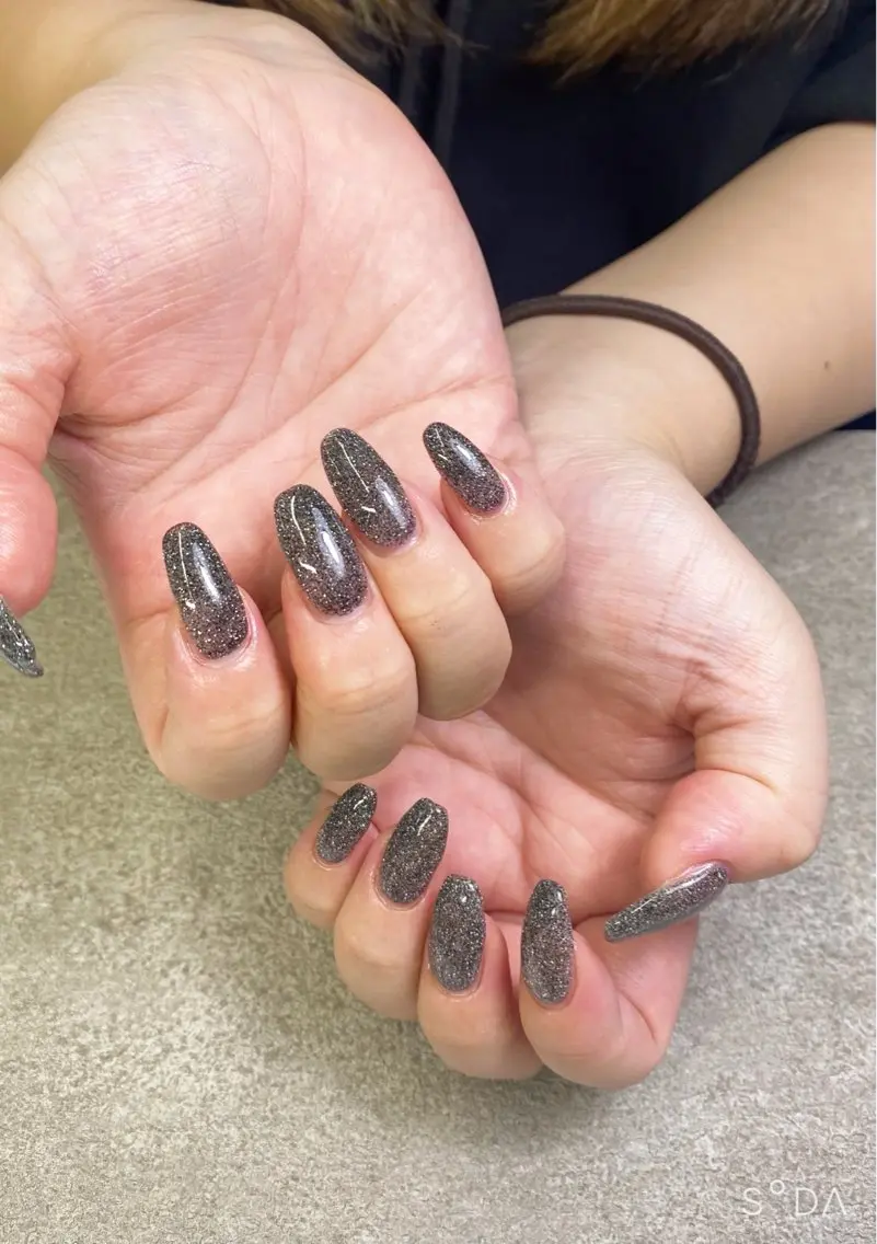 ネイル フラッシュネイル キラキラネイル マグネットネイル ハンドネイル 錦糸町 mi_nailのネイルデザイン