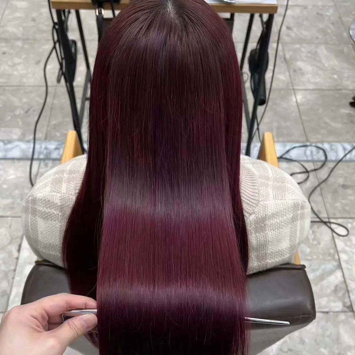 ロング カラー 縮毛矯正/ワンカラー モデル募集🫧羽夏のヘアスタイル