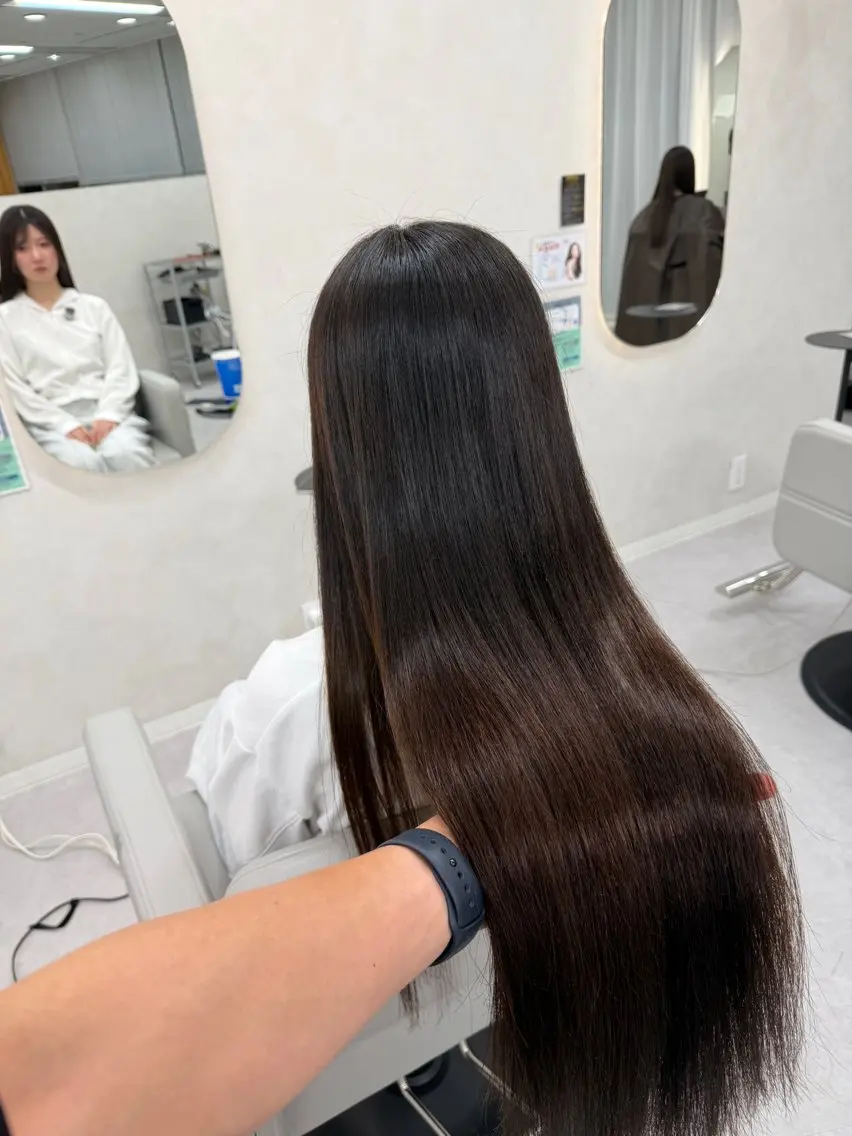 ロング 縮毛矯正 大場 賀句のヘアスタイル