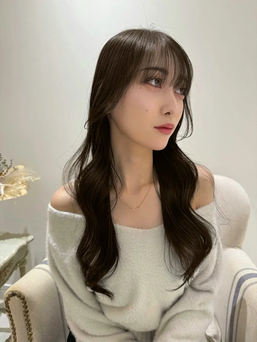 ロング カラー 顔まわりレイヤー 韓国風ヘア レイヤーカット カット ヘアカラー トリートメント 河合秀明/ショート /ボブ/レイヤーのヘアスタイル