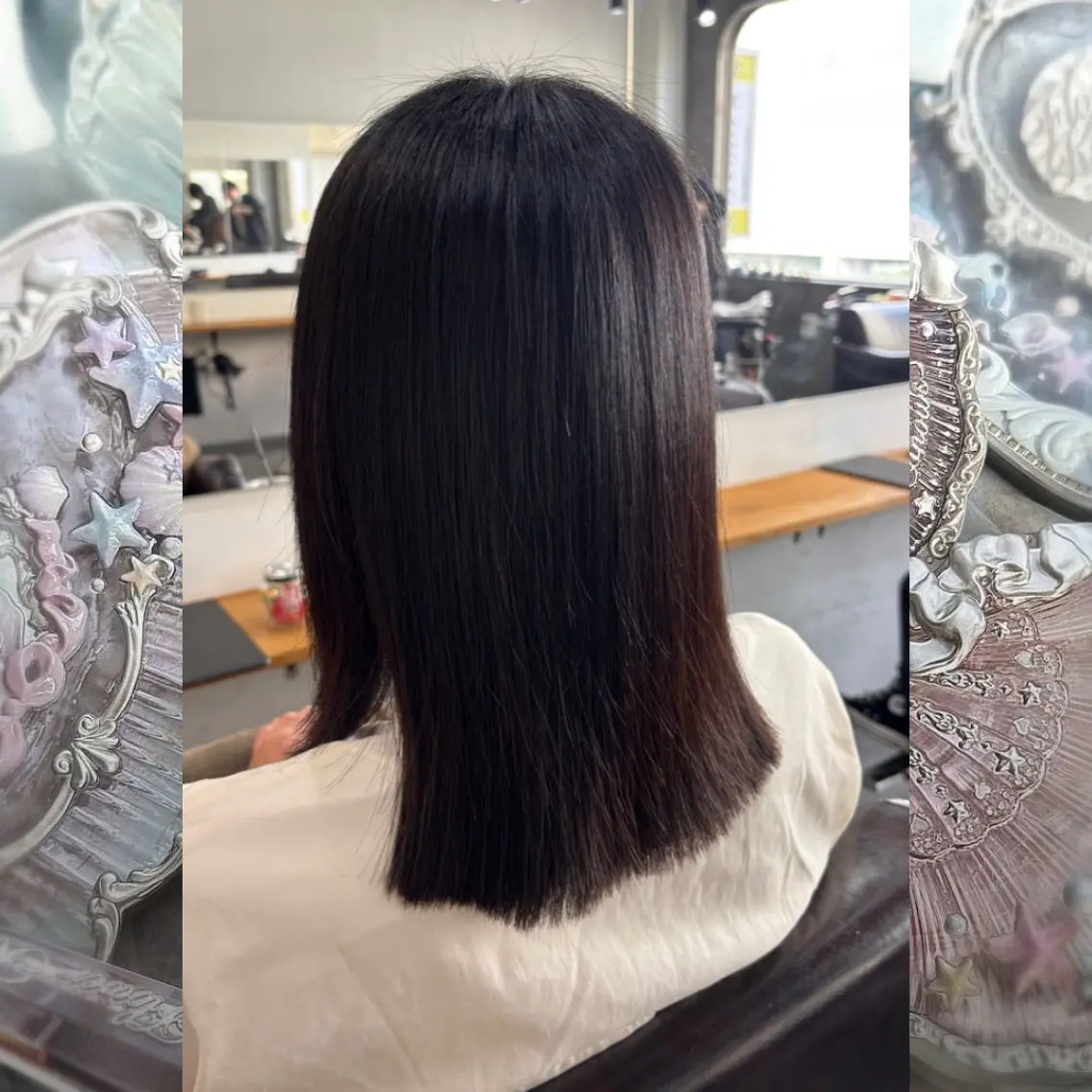ミディアム カット 縮毛矯正 河原 彩心【練習モデル】のヘアスタイル