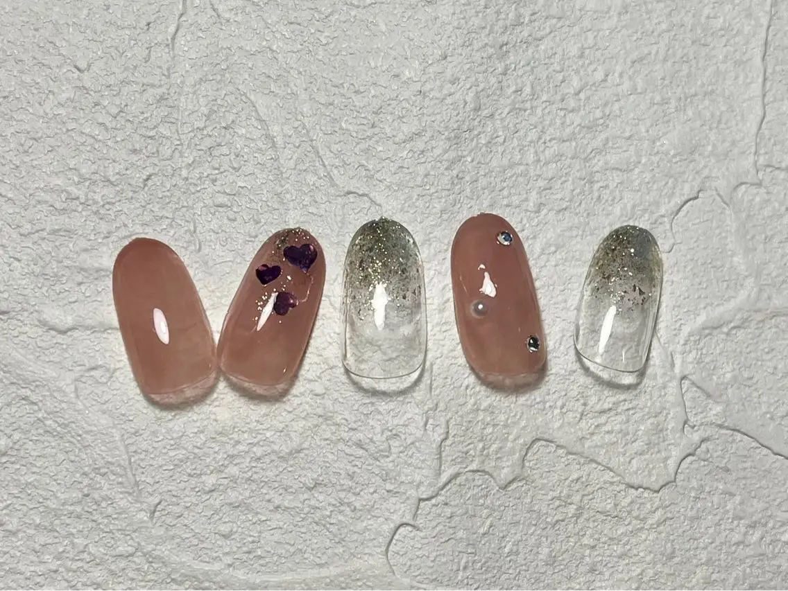 ネイル ジェルネイル メンズネイル パラジェル バレンタイン ワンホンネイル kiki nail &brow二子玉川のネイルデザイン