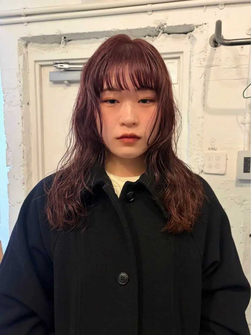 セミロング カラー パーマ セミロングパーマ カット ヘアカラー トリートメント *UNU* RICOのヘアスタイル