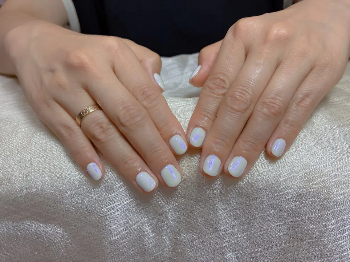 ネイル オーロラネイル ラメ(グリッター) オフィスネイル ワンカラーネイル パープル kirameki nail CHINのネイルデザイン