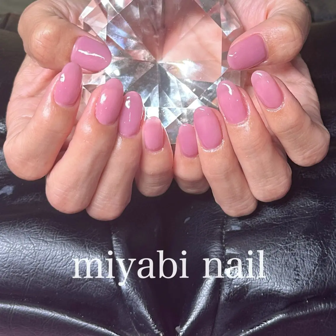 ネイル ジェルネイル 持ち込み ワンカラーネイル ピンク シンプルネイル ハンドネイル miyabi nail 桂川駅近くのネイルデザイン