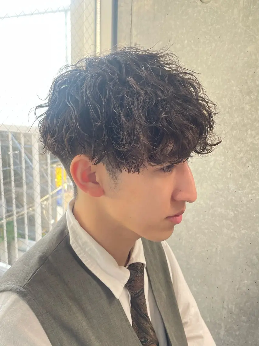パーマ メンズ カット パーマ トリートメント ヘッドスパ ヘアセット メンズモテパーマ💙 fuwaのヘアスタイル