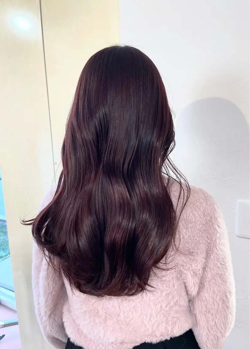 ロング カラー カシス ピンクカラー 🦋透明感 艶カラー Rie🦋のヘアスタイル