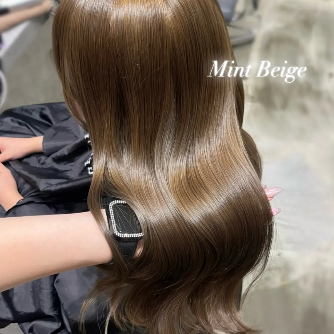 ロング カラー ベージュカラー ブリーチ ダブルカラー ミント ミントベージュ ヘアカラー 新宿🌙 Maoのヘアスタイル
