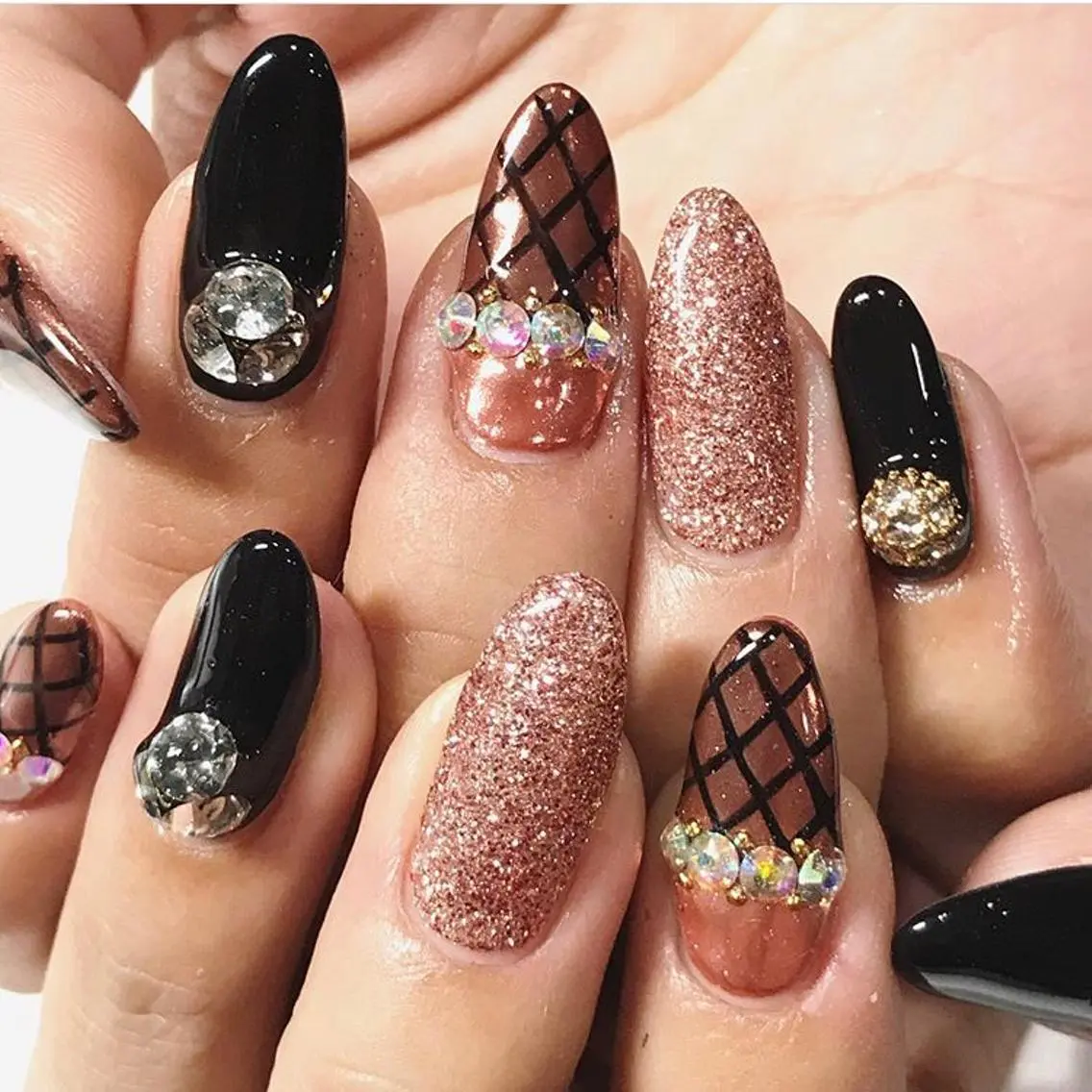 ネイル 渋谷／チップ長さ出し 👑アプレgel-xのネイルデザイン