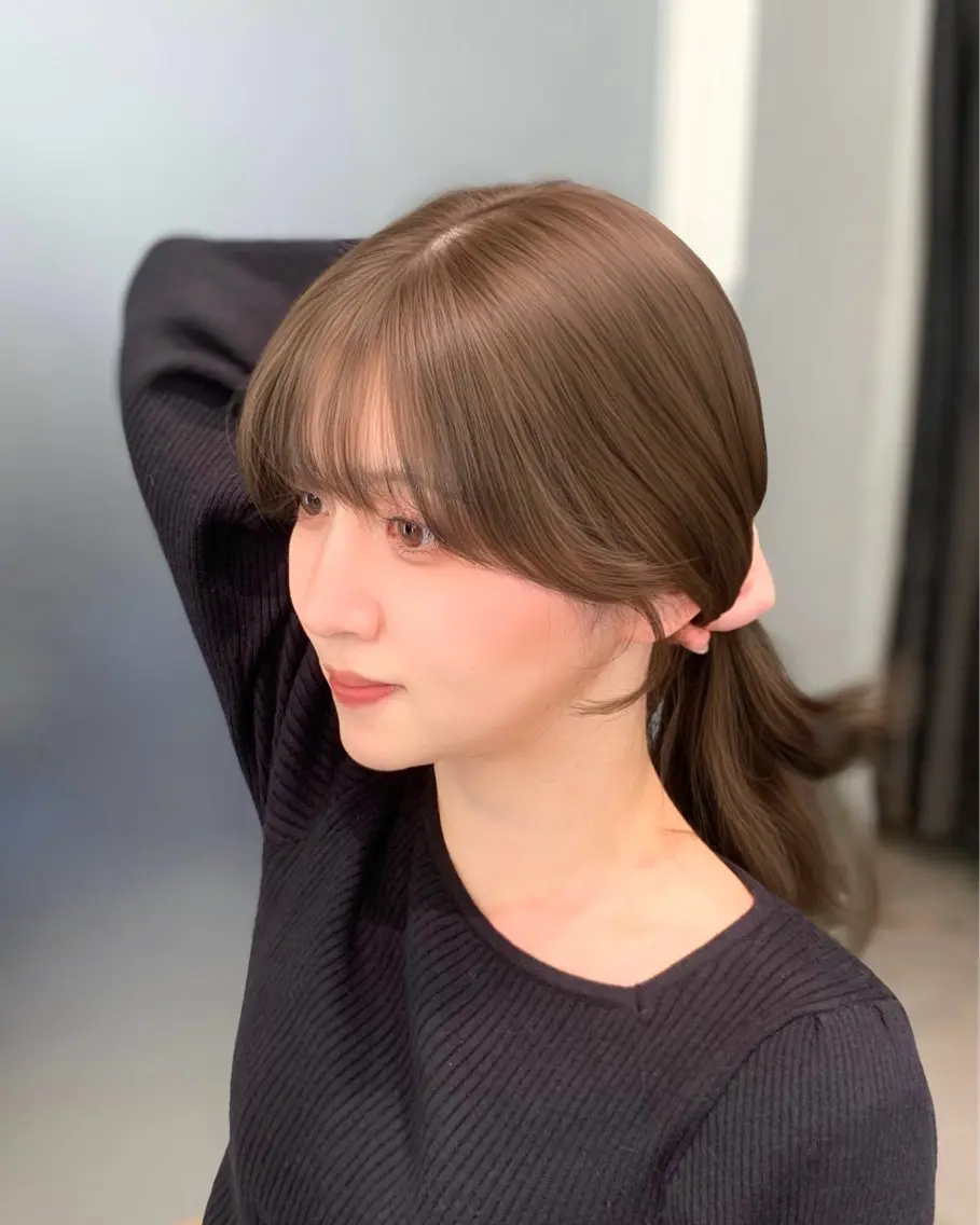 セミロング カット ヘアカラー トリートメント 🎀韓国風顔周り× 透明感/梅田/アリサのヘアスタイル