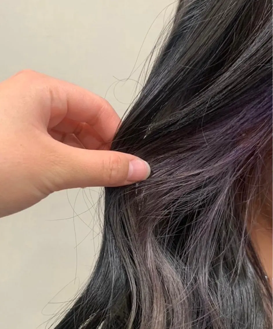 セミロング パープルカラー ヘアカラー 春日 涼太のヘアスタイル