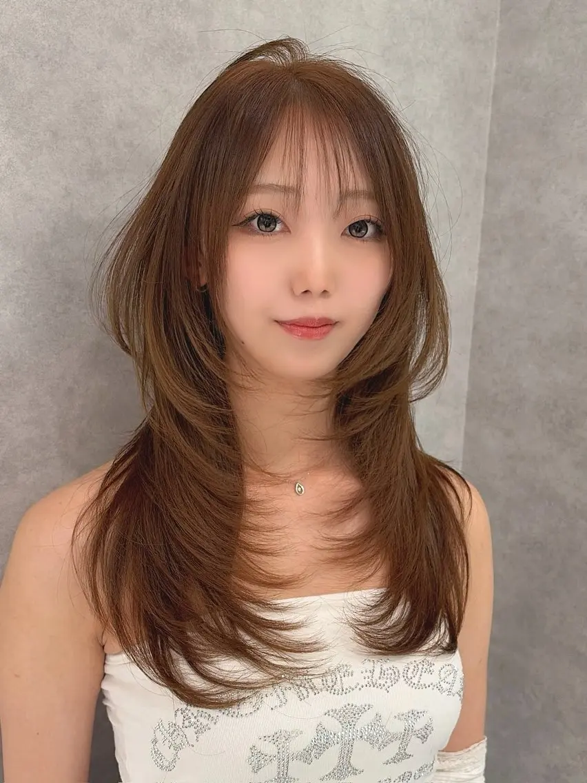 ロング カラー ハッシュカット カット ヘアカラー 💎KEN /レイヤー/韓国💎のヘアスタイル